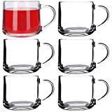 KADAX Juego de 6 vasos de té, con asa, 350 ml, vidrio grueso, para té, café, agua, jugo, capuchino, té helado, tazas, vasos de café, vasos de café, vasos de vidrio